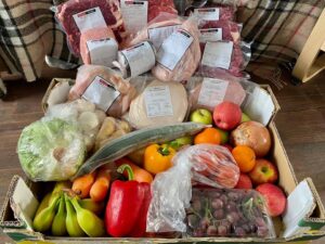 McLays produce is pictured, containing fruit, vegetables and meat 