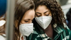 Two women in facemasks