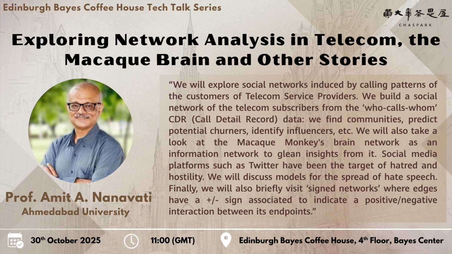 【Edinburgh Bayes Coffee House Tech Talk】Exploring Network Analysis in