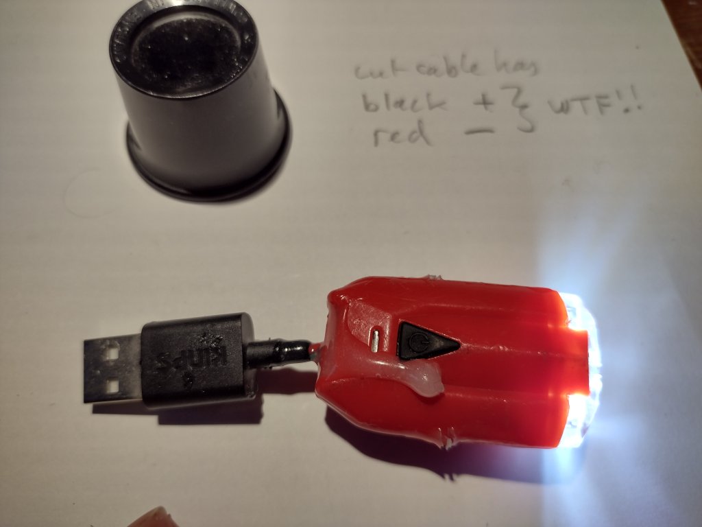 Picture of hacked bike light