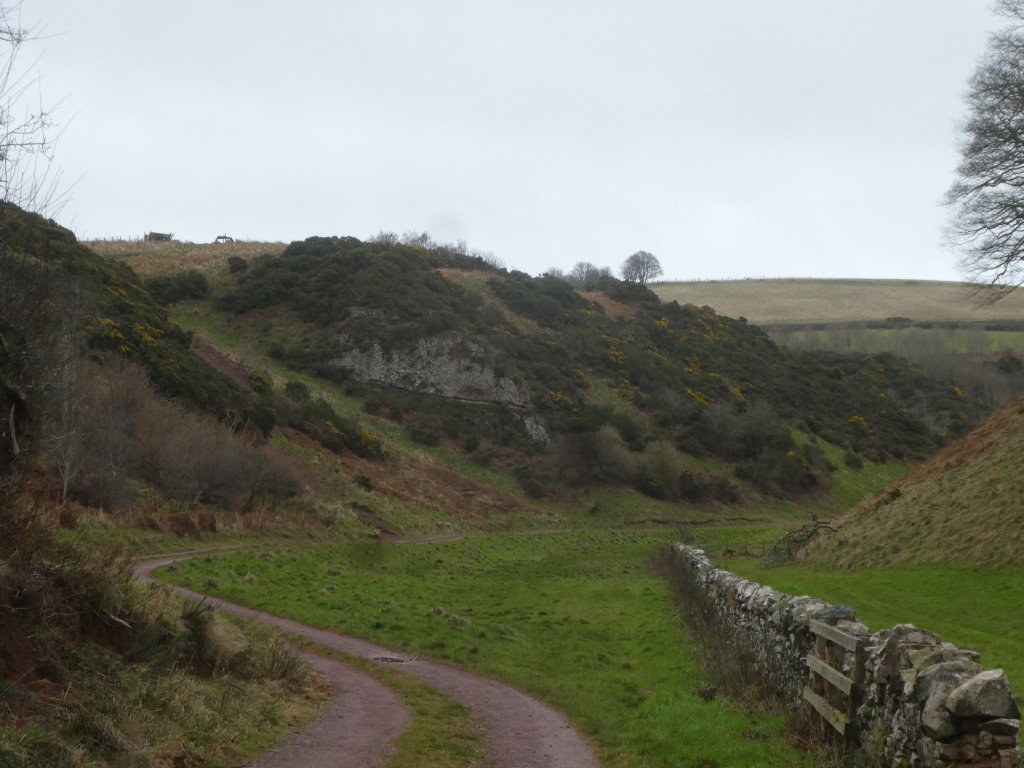 View of crag from valley bottom