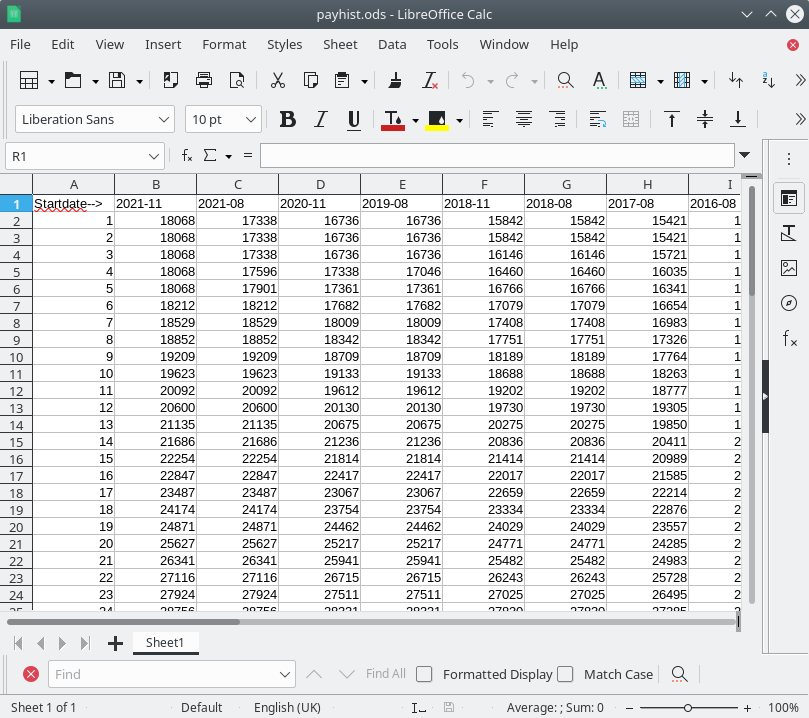 screenshot of spreadsheet