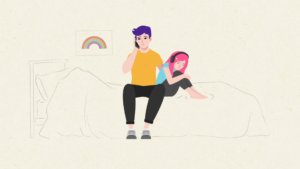 Still image from the animation "you are not alone" designed by young people affected by domestic abuse for young people affected by domestic abuse