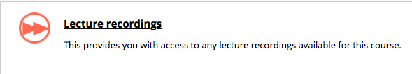 Image of link to lecture recordings button