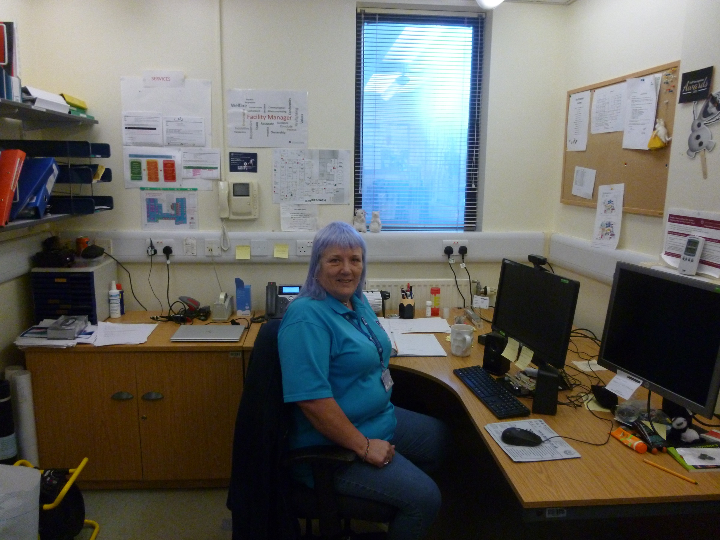 Facility Manager Linda Clark in her office