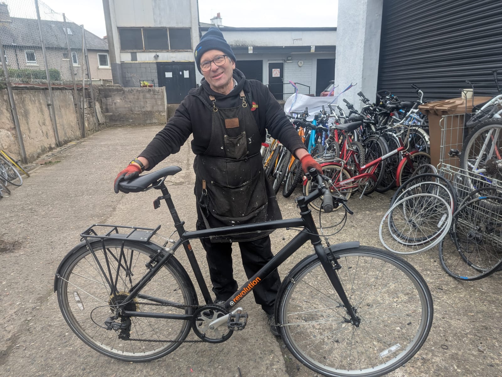 Carlo De Angelis with a bike