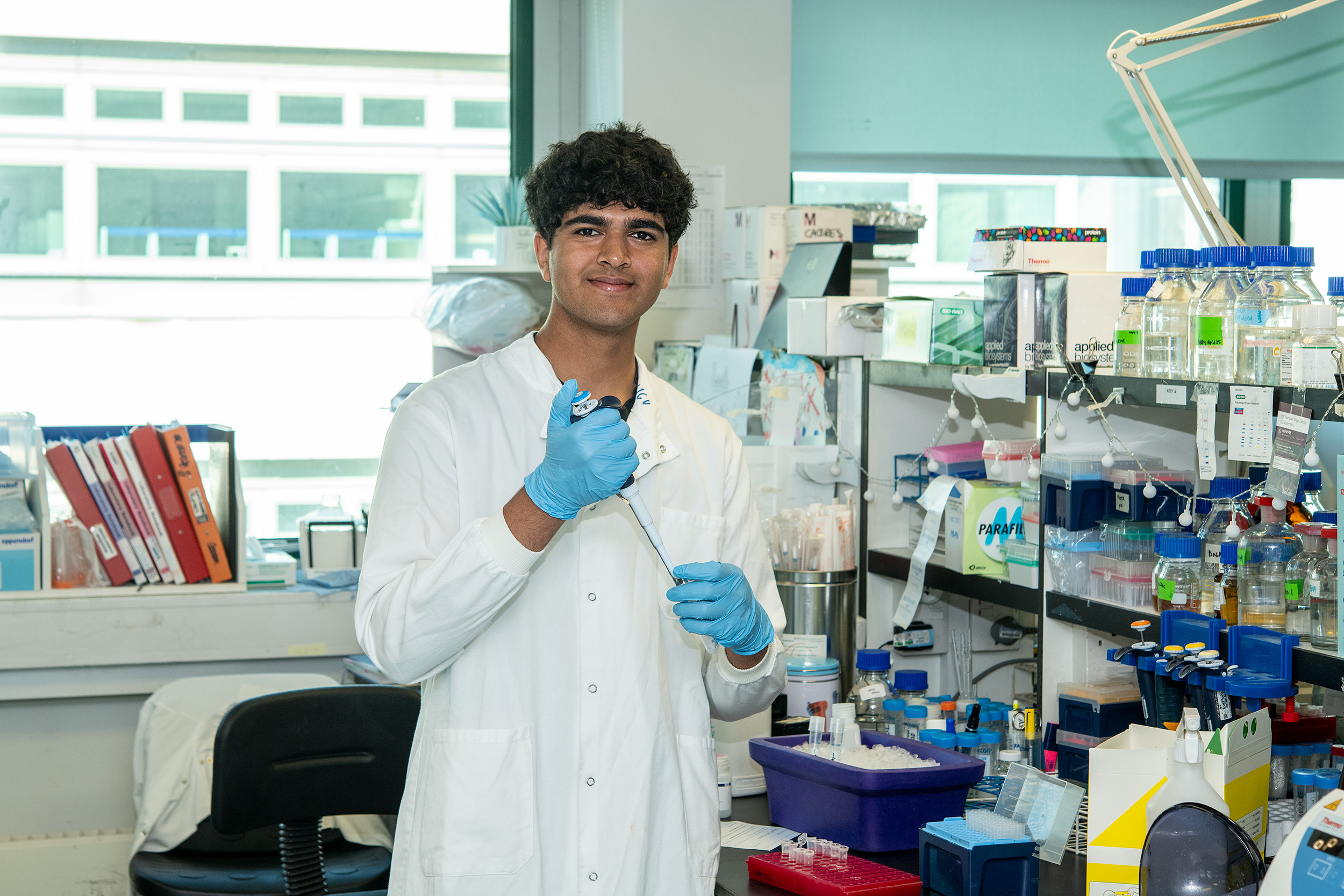 Rohit Gopalkaje in a lab