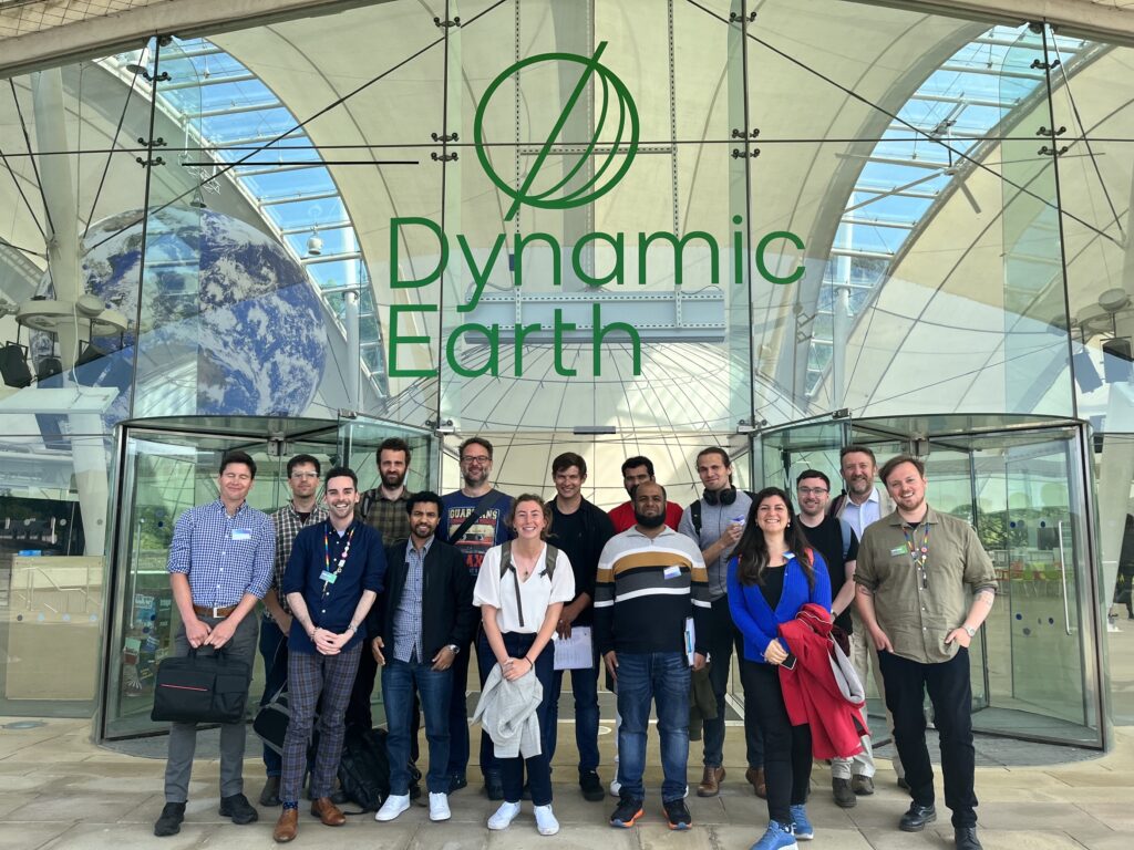 Group foto after the training in front of Dynamic Earth