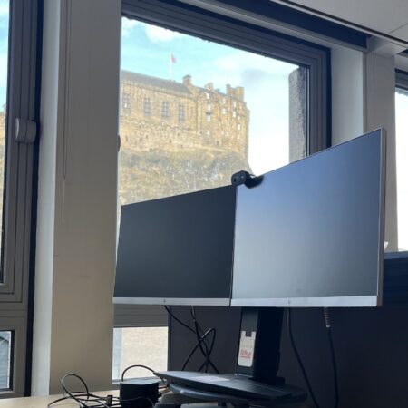 A view of the castle from the office