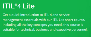 ITIL 4 Lite training course link