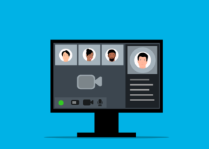 Illustration showing online meeting