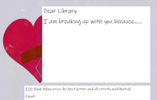 A leaflet with the title 'Dear Library' to be filled by students