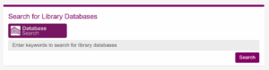 Library Database search bar