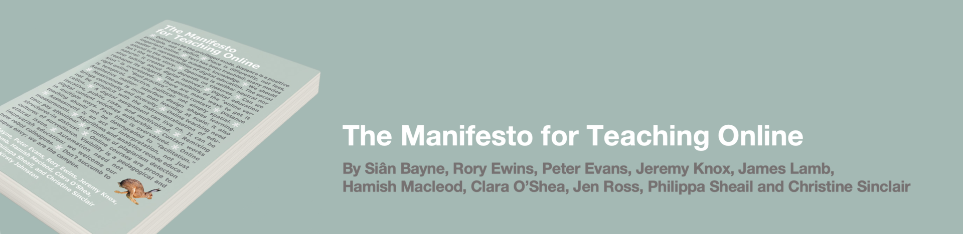 Now available: The Manifesto for Teaching Online (the book) – and launch events