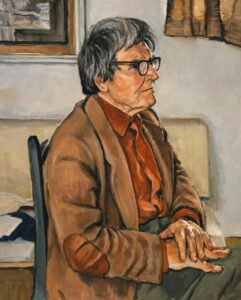 Michael Knowles (born 1958), George Elder Davie, 1912 - 2007. Philosopher, writer and historian, about 1990. Oil on canvas. Presented by Dr George Elder Davie 1998. © The Artist. Photography by Antonia Reeve. National Galleries of Scotland. https://www.nationalgalleries.org/art-and-artists/52221