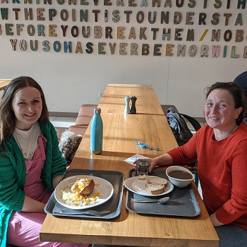 Lunch mates: Katie Birt and Kirsty Dundas