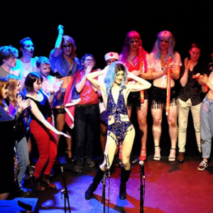 students performing at the annual LGBT+ Medicsdrag night