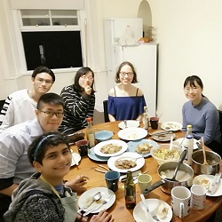 Saloni having dinner with her academic family