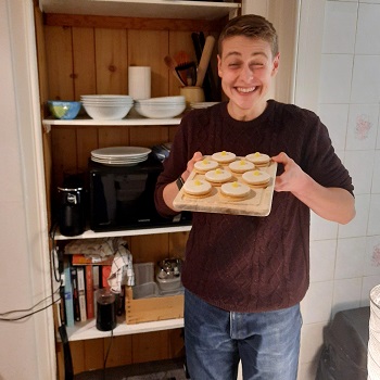 Peter displaying some baking