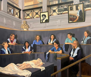 Image of the painting, 'Eleven Surgeons' by Kirsten Mackinnon.