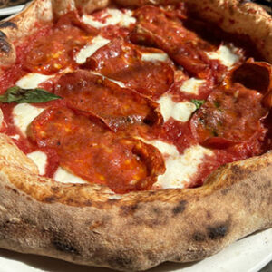 Close up of pizza