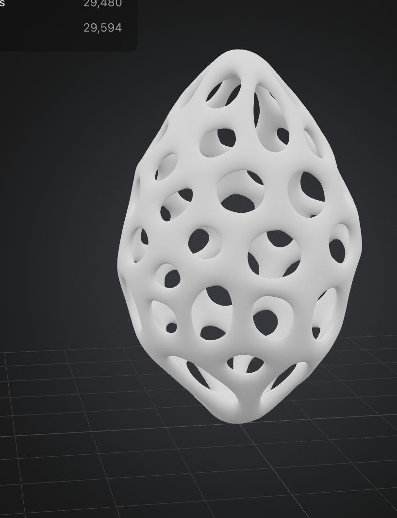 abstract shape with intricate lattice design