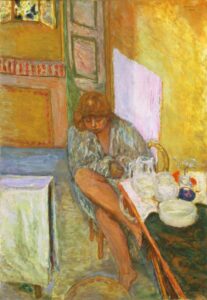 Artist Pierre Bonnard, in his classic After the Shower (1914), captured the cozy moments after his fiancée's bath in a delicate style, conveying the love and warmth between him and his fiancée.