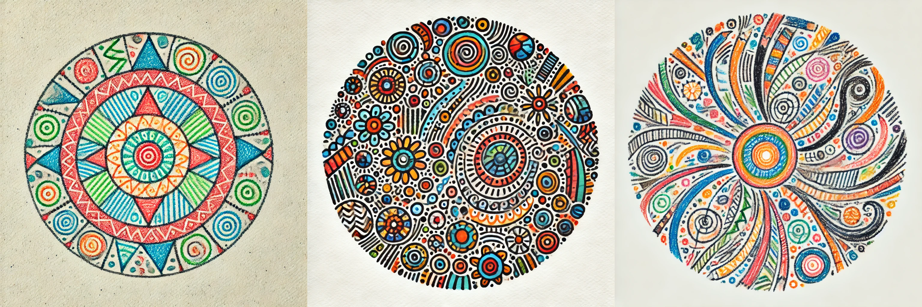 Non-structured mandalas examples