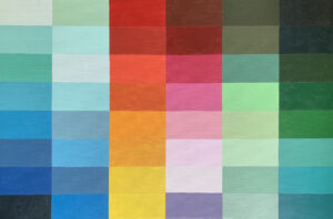Flat color block painting after color mixing