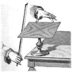 Shake the sand table with the bow of the violin to make the sand on the sand table into different shapes