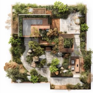 AI-generated flat garden programme.