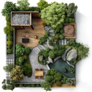 AI-generated flat garden programme.