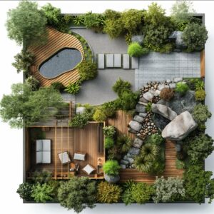 AI-generated flat garden programme.