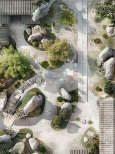 AI-generated flat garden programme.