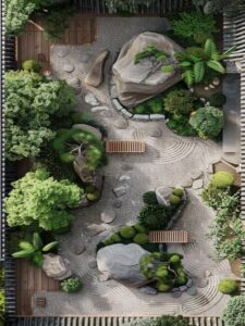 AI-generated flat garden programme.