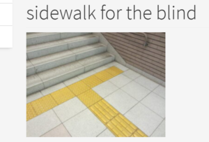 sidewalk for the blind