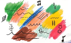 Use different colors to represent music