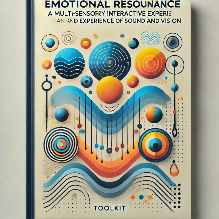 Toolkit cover (of a publication),A combination of vibrant geometric patterns, with blue circles, orange waves and various combinations of dots and lines, creates a dynamic visual effect.