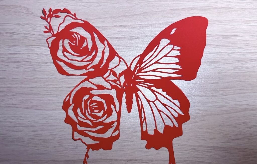 Image 2: Paper-cut in the shape of butterfly. From the network