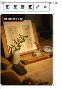 2 iii. Add the citation to the box called 'Caption' in WordPress. This box appears if you right-click on an image and then select the pencil icon.