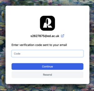 Enter the confirmation code