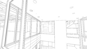 Floraidh Clark, CC BY-NC Digitally traced drawing using software of Evolution House