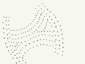 This is an example of minimalist visual painting. The image shows the dotted texture on a sheet of kitchen paper towel.