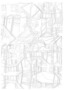 Floraidh Clark, CC BY-NC Large abstracted piece using software of Evolution House