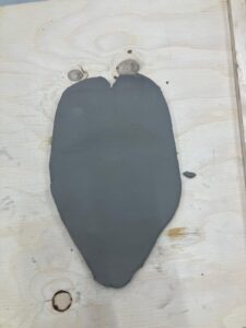 a clay slab that has been rolled flat