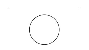 A standard straight line and a standard circle on blank paper