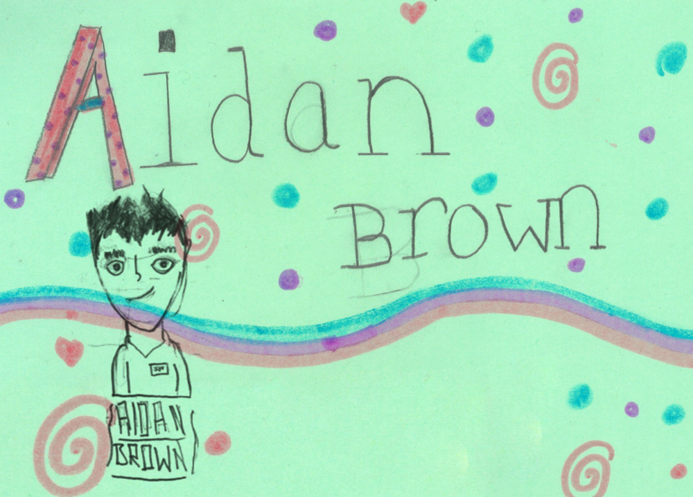 Child's drawing of Aidan Brown