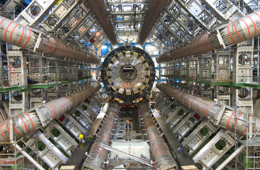 The ATLAS detector under construction at the large hadron collider