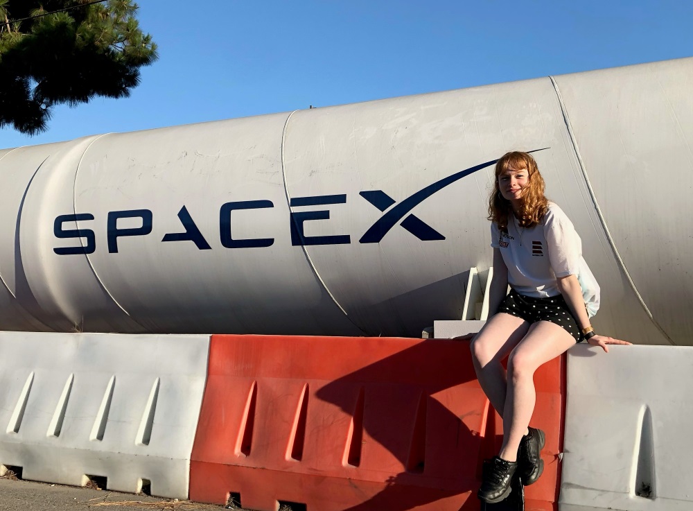 Student Luisa Schrempf at the Hyperloop competition at SpaceX, California