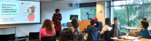 Attendees at Ada Lovelace Day 2023 listening to a talk delivered by Dr Melissa Highton.